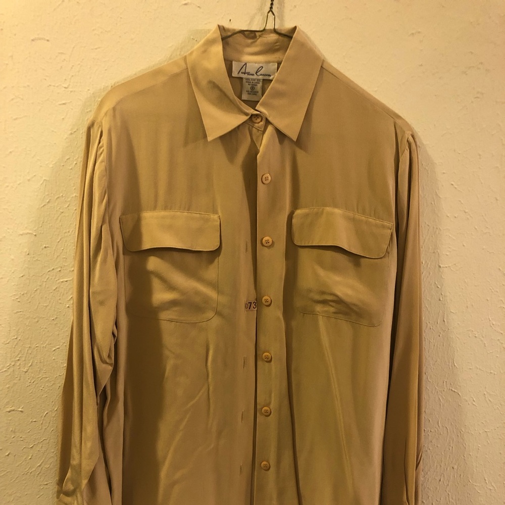 Tan 100% Pure Silk Boise, size S